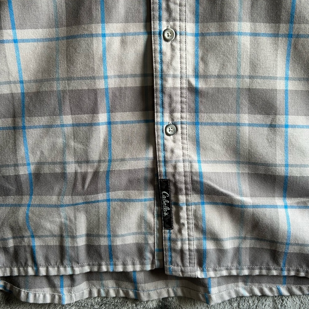 Cabelas‎ Shirt Mens XL Plaid Outdoor Field Shirt Jacket Elbow Patches Hunting - Picture 3 of 11